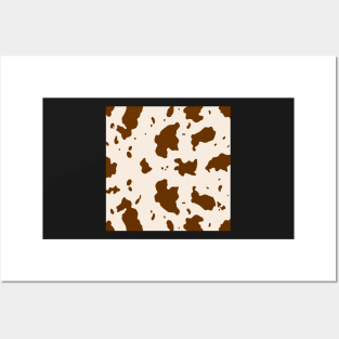 Brown cow print Posters and Art